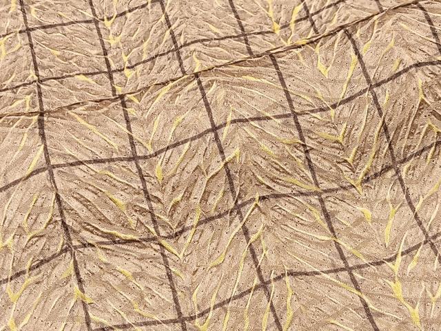 平和屋着物∞羽織　総絞り　格子　杢目絞り　正絹　逸品　CABD4747ua