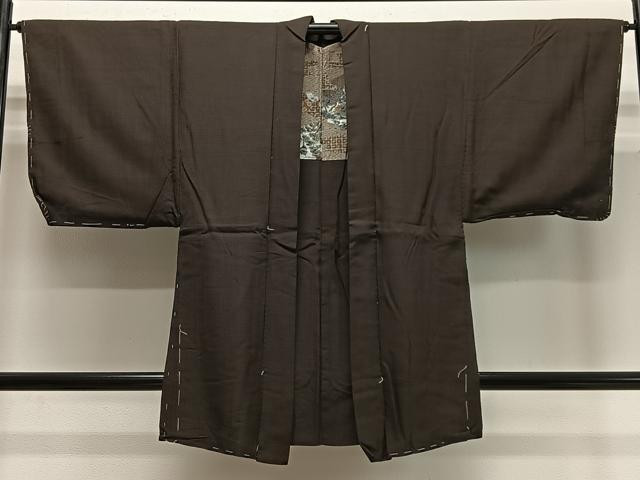 平和屋着物∞男性　長羽織　格子　正絹　逸品　未使用　CABD4751ua