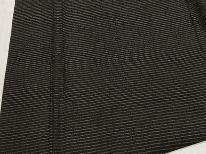 平和屋着物∞男性　羽織　横段文　黒地　正絹　逸品　CABD4753ua