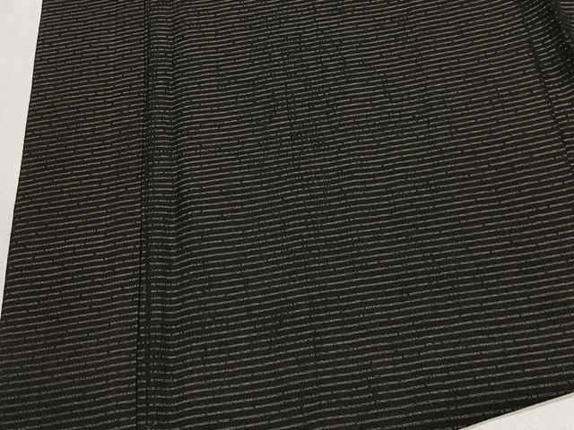 平和屋着物∞男性　羽織　横段文　黒地　正絹　逸品　CABD4753ua