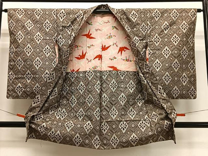 平和屋着物∞長羽織　本場大島紬　花菱文　正絹　逸品　未使用　CABD4760ua