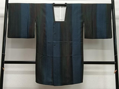 平和屋着物∞道行コート　霞文　ロング丈　正絹　逸品　CABD4761ua