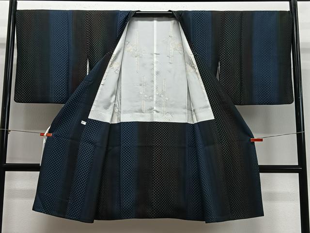 平和屋着物∞道行コート　霞文　ロング丈　正絹　逸品　CABD4761ua