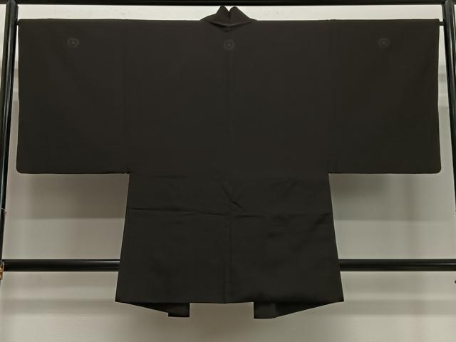 平和屋着物∞男性　羽織　富士　赤墨色　正絹　逸品　CABD4762ua