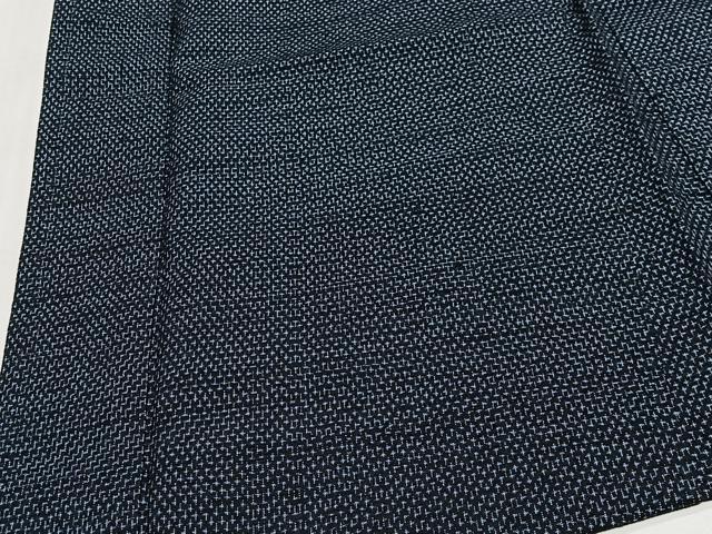 平和屋着物∞男性　長羽織　紬地　絣文様　正絹　逸品　CABD4764ua
