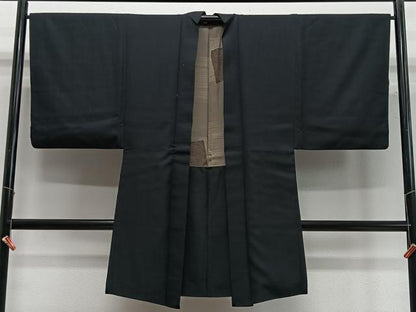平和屋着物∞男性　長羽織　蝋色　正絹　逸品　CABD4766ua