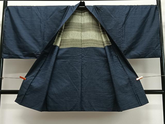 平和屋着物∞男性　長羽織　本場大島紬　80亀甲　総詰め　正絹　逸品　CABD4767ua