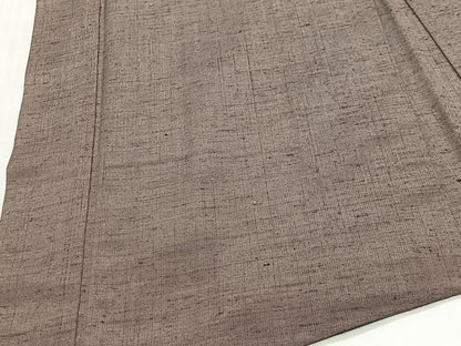 平和屋着物∞男性　長羽織　紬地　黄枯茶色　正絹　逸品　CABD4768ua
