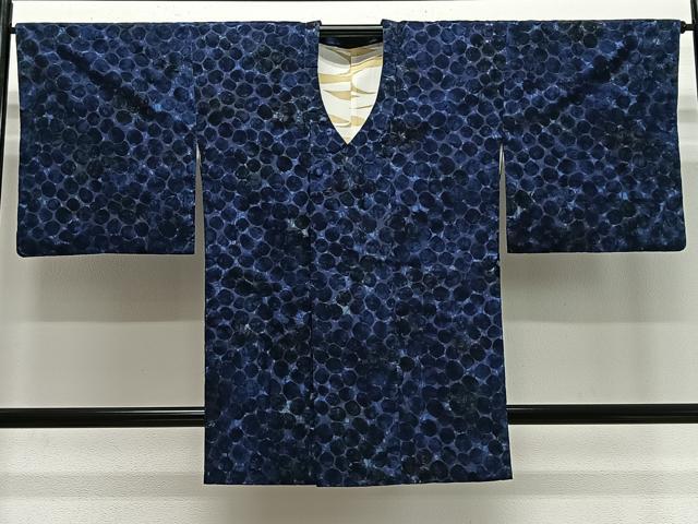 平和屋着物∞道行コート　輪奈ビロード　舞花文　ロング丈　正絹　逸品　CABD4773ua