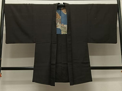 平和屋着物∞男性　羽織　紬地　霞文　正絹　逸品　CABD4776ua