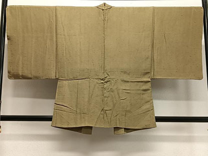 平和屋着物∞男性　羽織　紬地　油色　正絹　逸品　CABD4777ua