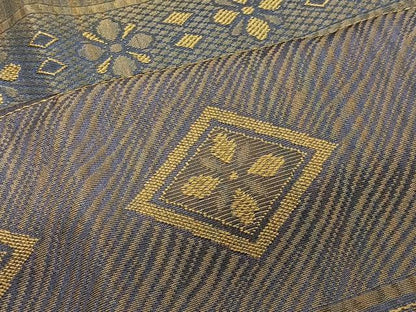 平和屋着物∞染色家 岩浅公展　道行コート　花菱文　黄金糸　ロング丈　正絹　逸品　CABD4784ua