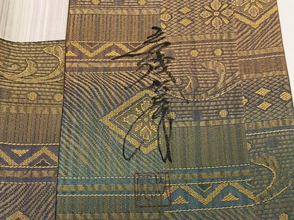 平和屋着物∞染色家 岩浅公展　道行コート　花菱文　黄金糸　ロング丈　正絹　逸品　CABD4784ua