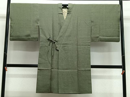 平和屋着物∞道中着　格子　ロング丈　正絹　逸品　CABD4785ua