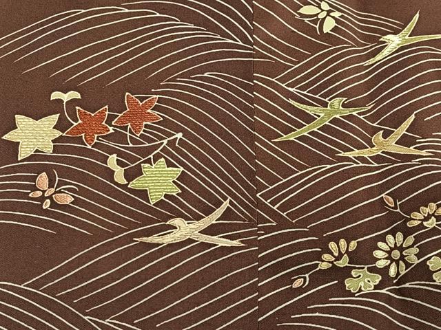 平和屋着物∞道行コート　刺繍　花鳥文　正絹　逸品　CABD4789ua