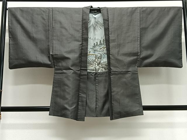平和屋着物∞男性　羽織　本場大島紬　120亀甲　総詰め　正絹　逸品　CABD4793ua
