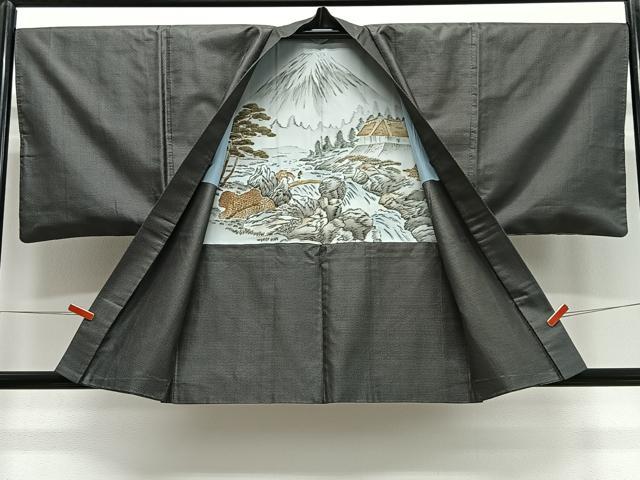 平和屋着物∞男性　羽織　本場大島紬　120亀甲　総詰め　正絹　逸品　CABD4793ua