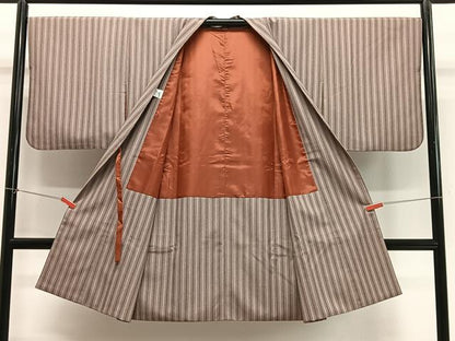 平和屋着物∞道中着　縞　ロング丈　洗える着物　CABD4795ua