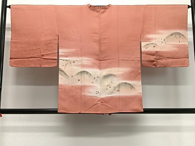平和屋着物∞道行コート　刺繍　遠山文　暈し染め　金彩　正絹　逸品　CABD4796ua