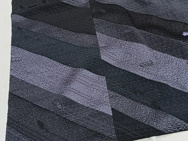 平和屋着物∞道行コート　ロング丈　斜線文　正絹　逸品　CABD4797ua