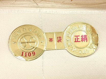 平和屋着物◎西陣 植山一正作 六通柄袋帯 宝寿錦 唐花鳳凰文 金銀糸 正絹 逸品 CABD4807nb