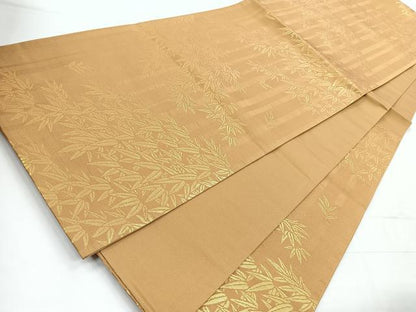 平和屋着物◎西陣 六通柄袋帯 笹竹文 金糸 正絹 逸品 CABD4808nb