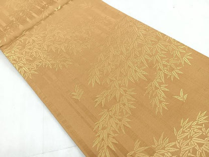 平和屋着物◎西陣 六通柄袋帯 笹竹文 金糸 正絹 逸品 CABD4808nb