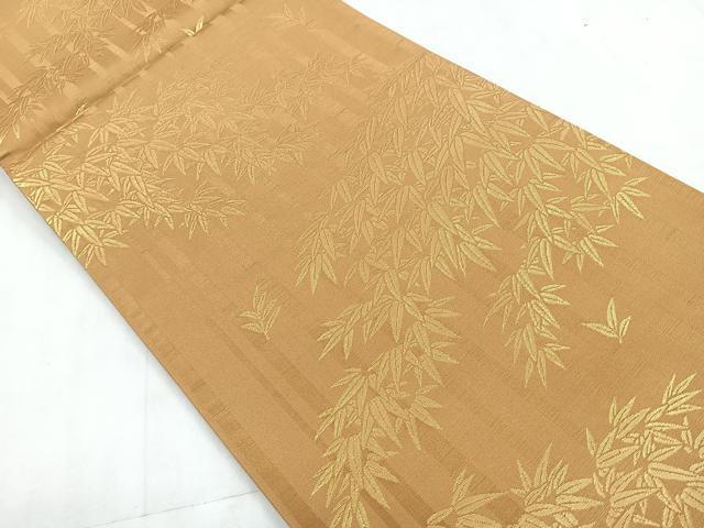 平和屋着物◎西陣 六通柄袋帯 笹竹文 金糸 正絹 逸品 CABD4808nb