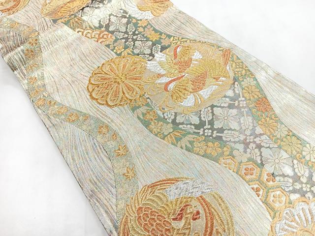 平和屋着物◎六通柄袋帯 鳳凰花文 稔金 金銀糸 引箔正絹 逸品 CABD4825nb