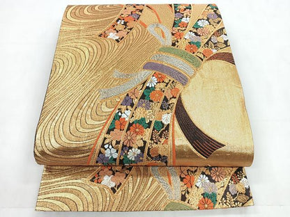 平和屋着物◎六通柄袋帯　唐織　幻彩華　金銀糸　正絹　逸品　CABD4832nb