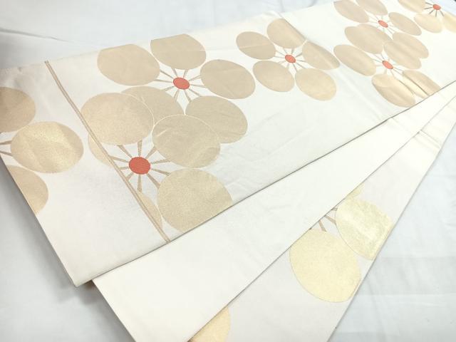 平和屋着物◎六通柄袋帯　舞花文　金糸　正絹　逸品　CABD4848nb