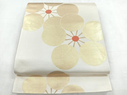 平和屋着物◎六通柄袋帯　舞花文　金糸　正絹　逸品　CABD4848nb