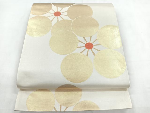平和屋着物◎六通柄袋帯　舞花文　金糸　正絹　逸品　CABD4848nb