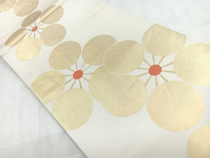 平和屋着物◎六通柄袋帯　舞花文　金糸　正絹　逸品　CABD4848nb