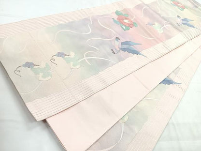 平和屋着物◎六通柄袋帯 花鳥文 金銀糸 正絹 逸品 CABD4897nb