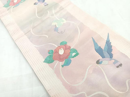 平和屋着物◎六通柄袋帯 花鳥文 金銀糸 正絹 逸品 CABD4897nb