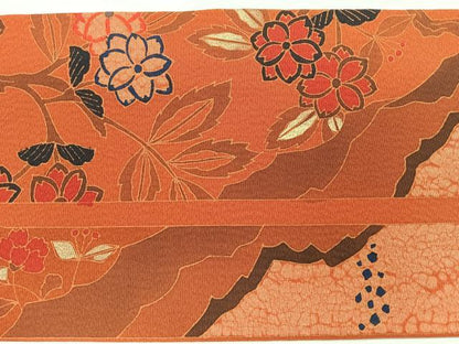 平和屋着物◎九寸名古屋帯 花間道 金彩 正絹 逸品 CABD4931nb