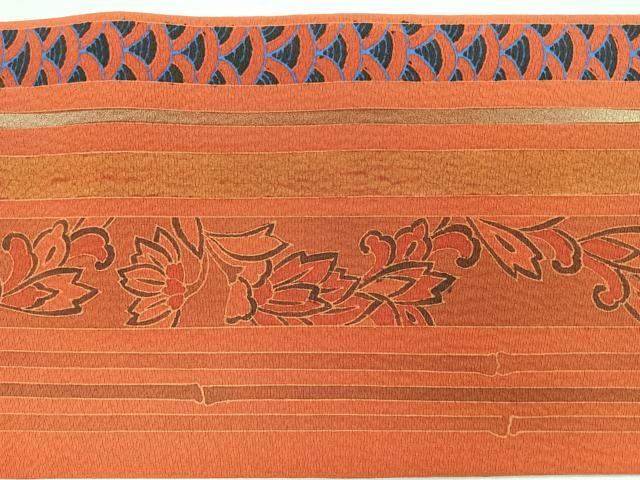 平和屋着物◎九寸名古屋帯 花間道 金彩 正絹 逸品 CABD4931nb