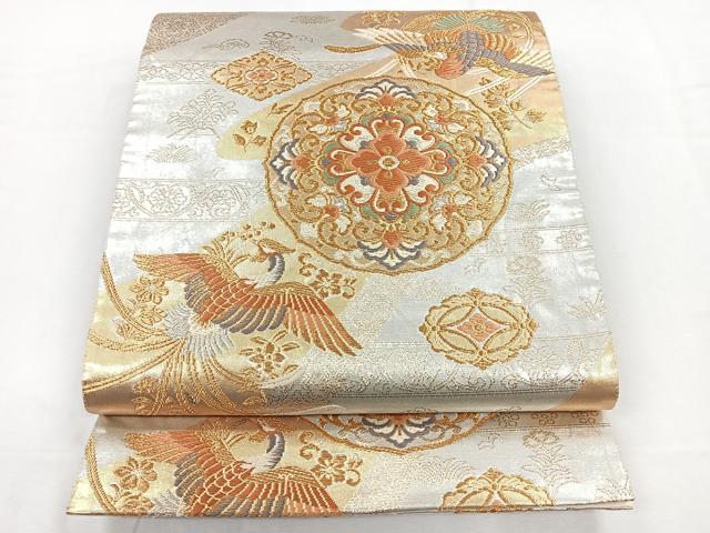 平和屋着物◎六通柄袋帯 唐織 鳳凰花文 金銀糸 正絹 逸品 CABD4942nb