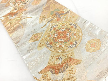 平和屋着物◎六通柄袋帯 唐織 鳳凰花文 金銀糸 正絹 逸品 CABD4942nb