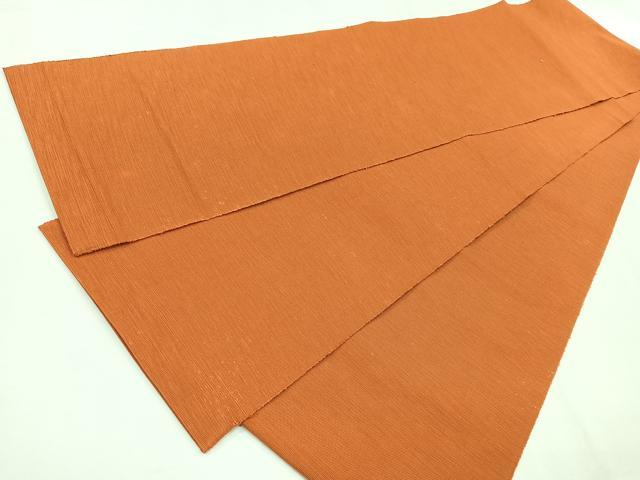 平和屋着物◎西陣 半幅帯 代赭色 正絹 逸品 CABD4961nb