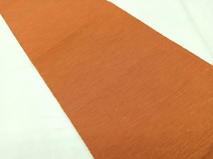 平和屋着物◎西陣 半幅帯 代赭色 正絹 逸品 CABD4961nb