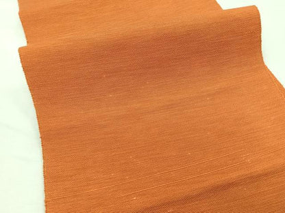 平和屋着物◎西陣 半幅帯 代赭色 正絹 逸品 CABD4961nb