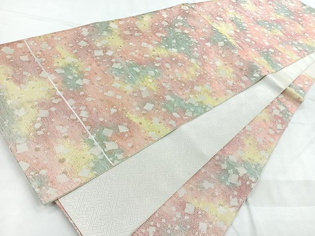 平和屋着物◎佐賀錦　六通柄袋帯　彩好苑　銀糸　正絹　逸品　CABD4966nb