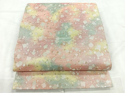 平和屋着物◎佐賀錦　六通柄袋帯　彩好苑　銀糸　正絹　逸品　CABD4966nb
