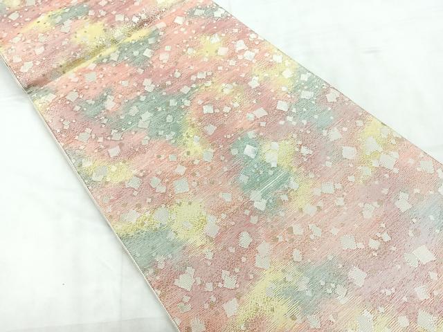 平和屋着物◎佐賀錦　六通柄袋帯　彩好苑　銀糸　正絹　逸品　CABD4966nb