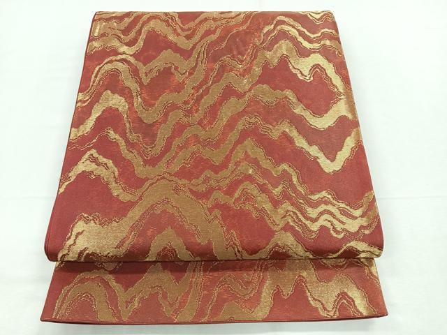 平和屋着物◎六通柄袋帯　霞文　正絹　逸品　CABD4977nb