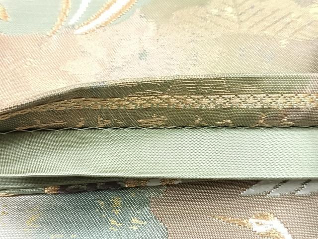 平和屋着物◎六通柄袋帯　唐織　飛鶴花文　金銀糸　引箔　正絹　逸品　CABD4986nb