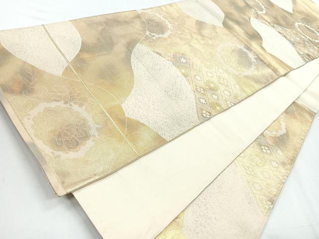平和屋着物◎六通柄袋帯　吉祥花文　引箔　正絹　逸品　CABD5000nb