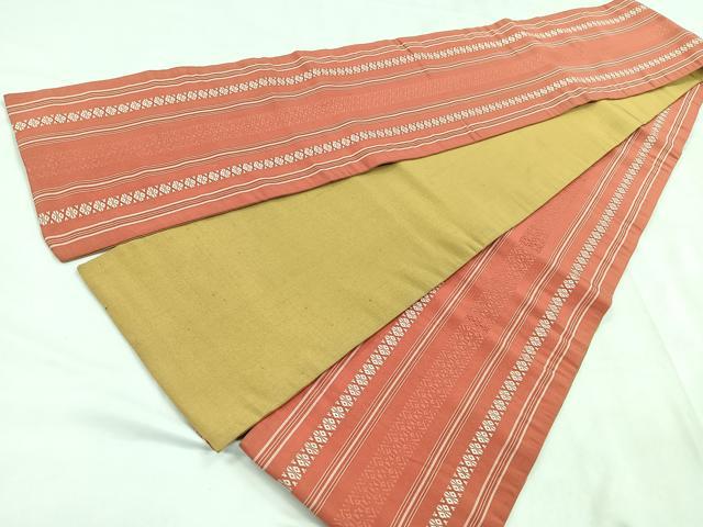 平和屋着物◎本場筑前博多織　半幅帯　献上　正絹　逸品　CABD5008nb